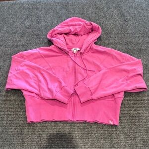 JoyLab Hot Pink Cropped Zip Hoodie Sz L